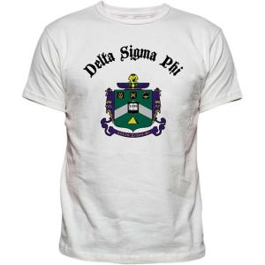 Delta Sigma Phi Vintage Crest T-Shirt(White)