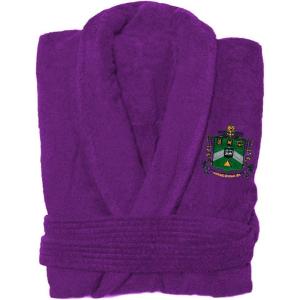 Greekgear Delta Sigma Phi Bathrobe Black(Purple)