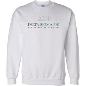 Greekgear Delta Sigma Phi Better Men Better Lives Crewneck Sweatshirt(Light Grey)