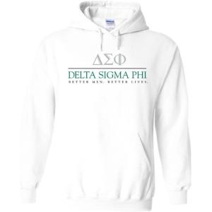 Greekgear Delta Sigma Phi Better Men Better Lives Hooded Sweatshirt(White)