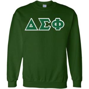 Greekgear Delta Sigma Phi Lettered Crewneck(Forest Green)