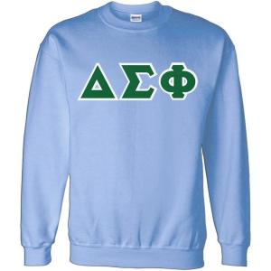 Greekgear Delta Sigma Phi Lettered Crewneck(Light Blue)