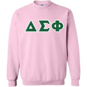 Greekgear Delta Sigma Phi Lettered Crewneck(Light Pink)