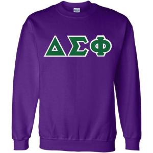 Greekgear Delta Sigma Phi Lettered Crewneck(Purple)