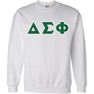Greekgear Delta Sigma Phi Lettered Crewneck(White)