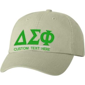 Personalized Delta Sigma Phi Greek Line Hat(Tan)