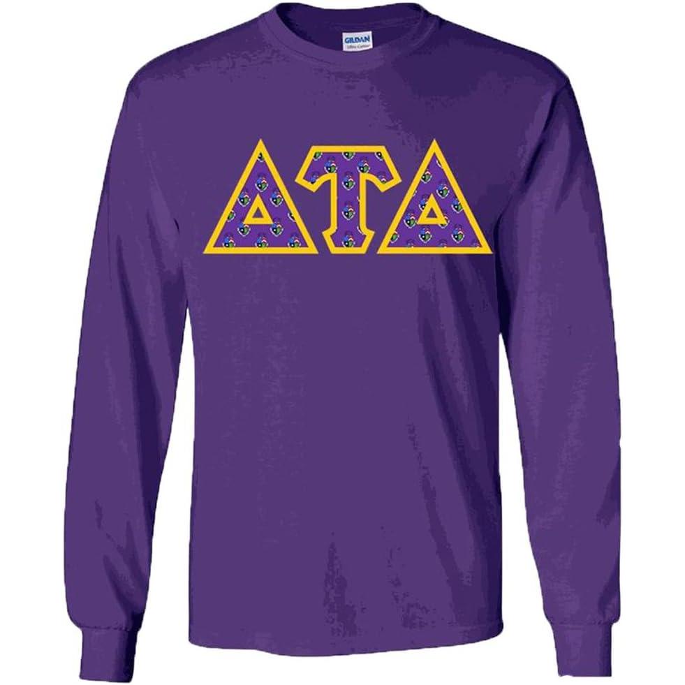 imageDelta Tau Delta DTD Fraternity Crest Twill Letter Longsleeve TeePurple