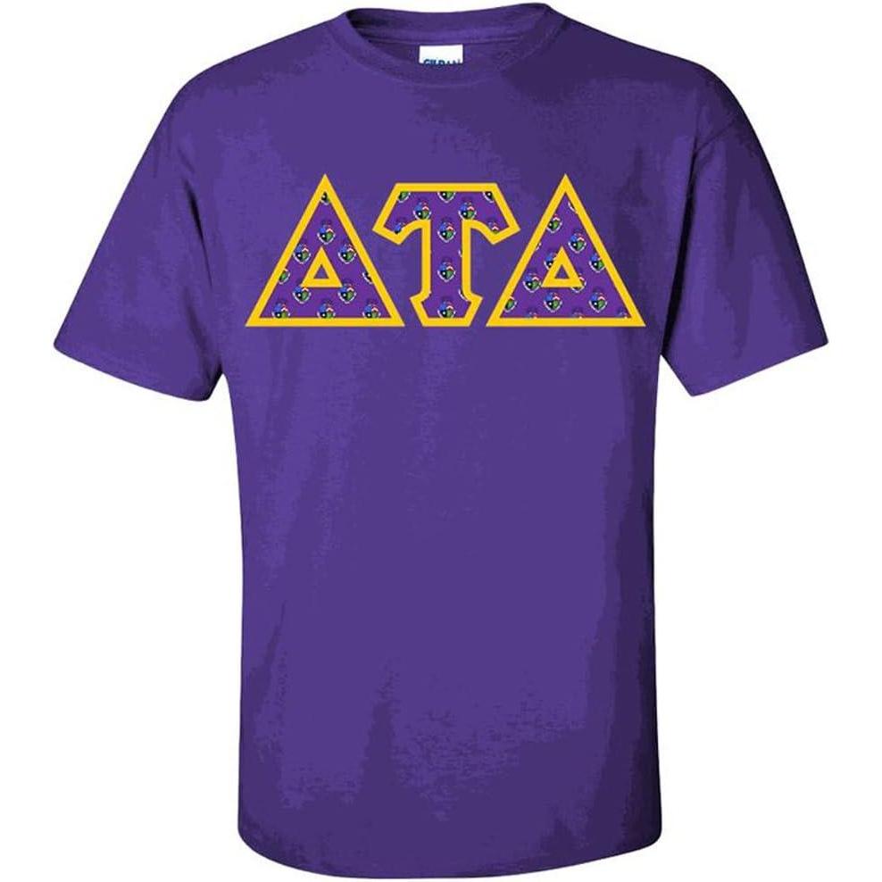 imageDelta Tau Delta DTD Fraternity Crest Twill Letter TeePurple