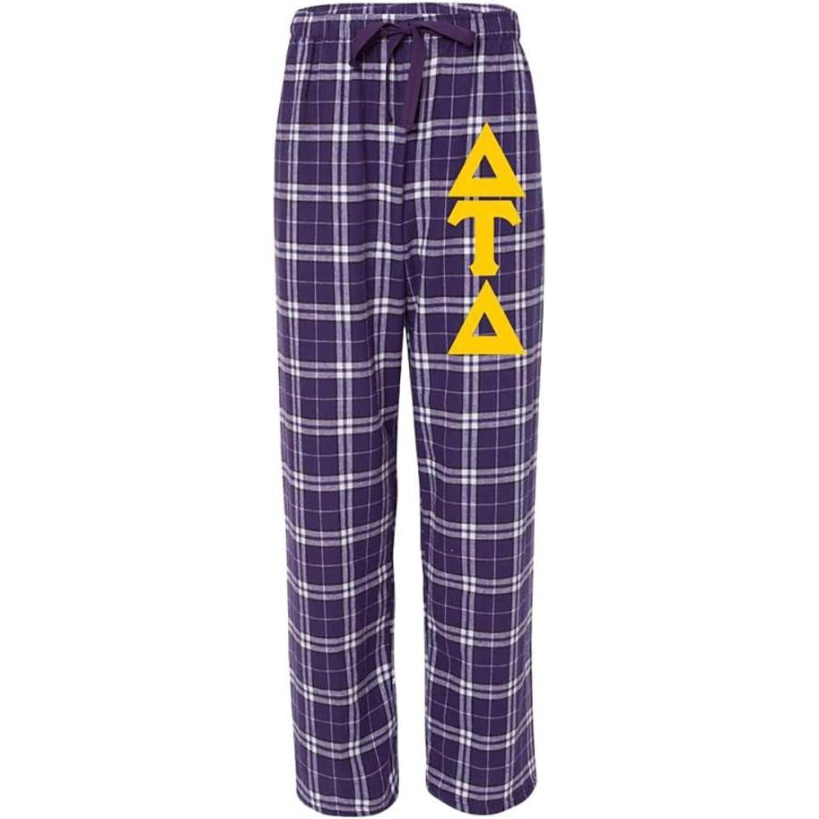 imageDelta Tau Delta DTD Pajamas Flannel PantPurpleWhite