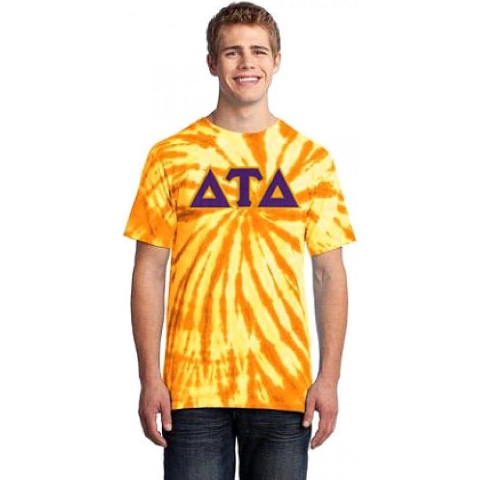 imageDelta Tau Delta Essential TieDye Lettered TeeGold