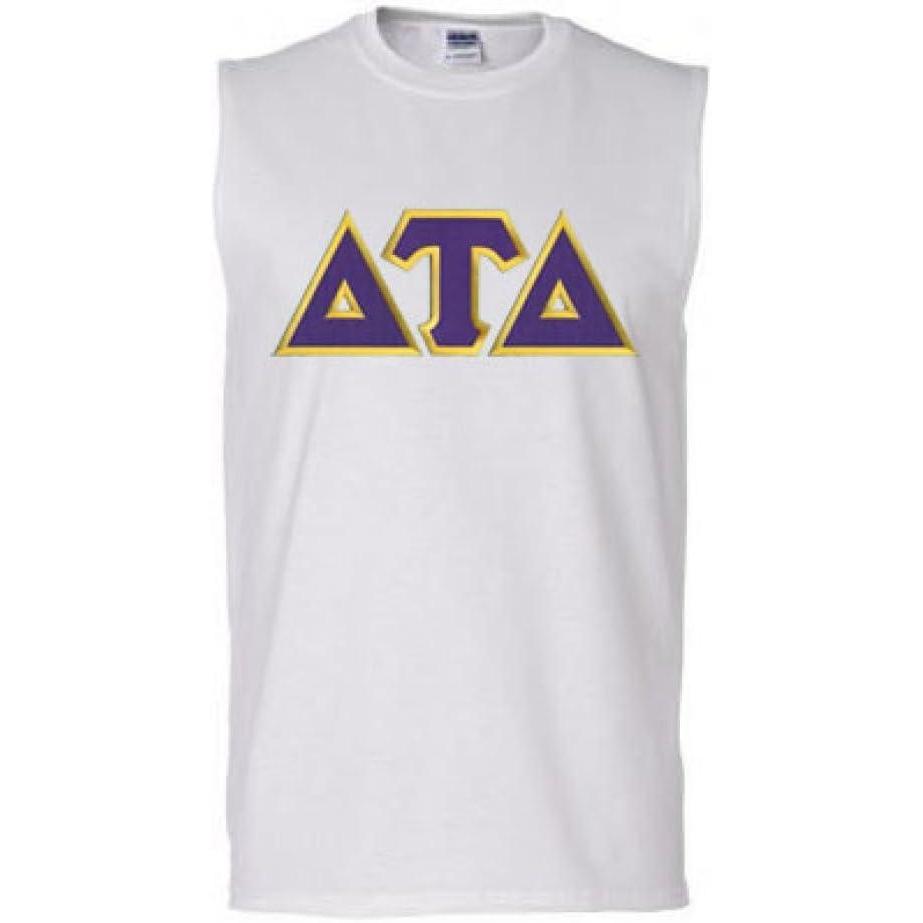 imageDelta Tau Delta Lettered Sleeveless TeeWhite