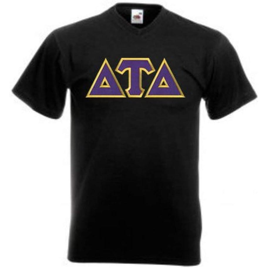 imageGreekgear Delta Tau Delta DTD Lettered VNeck TShirtBlack