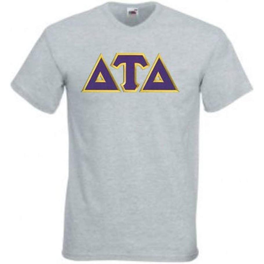imageGreekgear Delta Tau Delta DTD Lettered VNeck TShirtSports Grey