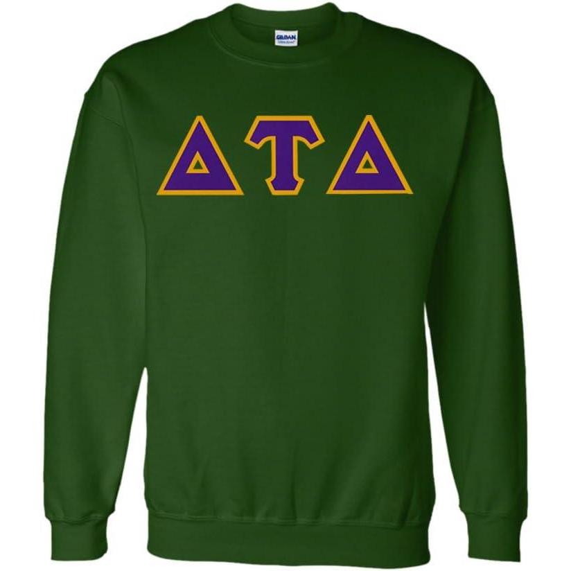 imageGreekgear Delta Tau Delta Lettered CrewneckForest Green