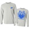 Delta Upsilon DU World Famous Crest Long Sleeve T-Shirt(Light Grey)