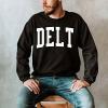 Greekgear Men’s Delta Tau Delta DTD BIG TEXT Crewneck Sweatshirt Black(Black)
