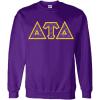 Delta Tau Delta DTD Fraternity Crest Twill Letter Crewneck Sweatshirt(Purple)