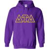 Delta Tau Delta DTD Fraternity Crest Twill Letter Hooded Sweatshirt(Purple)