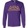 Delta Tau Delta DTD Fraternity Crest Twill Letter Longsleeve Tee(Purple)