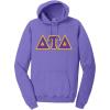 Delta Tau Delta DTD Pigment-Dyed Lettered Hooded Sweatshirt(Amethyst)