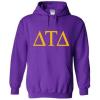 Delta Tau Delta DTD World Famous Greek Hoodie – Purple with Gold Imprint(Purple)