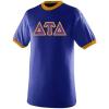 Delta Tau Delta Lettered Ringer Shirt(Royal Blue/Gold)