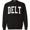 Greekgear Men’s Delta Tau Delta DTD BIG TEXT Crewneck Sweatshirt Black(Black)