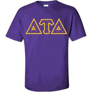 Delta Tau Delta DTD Fraternity Crest Twill Letter Tee(Purple)