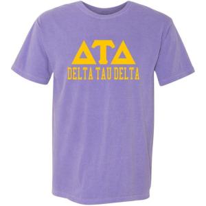 Delta Tau Delta DTD Greek Heavyweight T-Shirt(Violet)