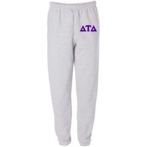Delta Tau Delta DTD Greek Lettered Thigh Sweatpants(Light Ash Grey)