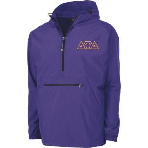 Delta Tau Delta DTD Tackle Twill Lettered Pack N Go Pullover(Purple)