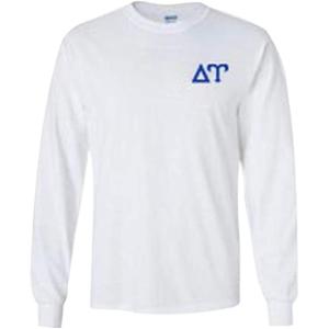 Delta Upsilon DU World Famous Crest Long Sleeve T-Shirt(White)