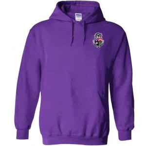 Greekgear Delta Tau Delta DTD Crest – Shield Emblem Hooded Sweatshirt(Purple)