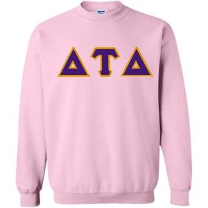 Greekgear Delta Tau Delta Lettered Crewneck(Light Pink)