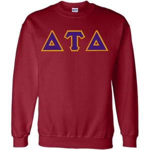 Greekgear Delta Tau Delta Lettered Crewneck(Maroon)