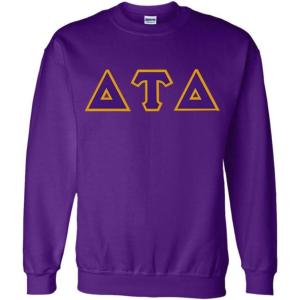 Greekgear Delta Tau Delta Lettered Crewneck(Purple)