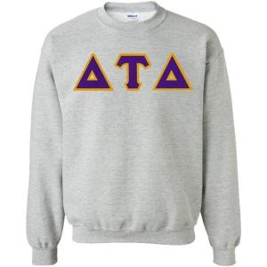 Greekgear Delta Tau Delta Lettered Crewneck(Sports Grey)