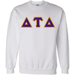 Greekgear Delta Tau Delta Lettered Crewneck(White)