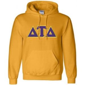 Greekgear Delta Tau Delta Lettered Hooded Sweatshirt(Athletic Gold)
