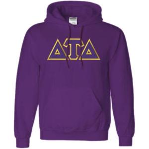Greekgear Delta Tau Delta Lettered Hooded Sweatshirt(Purple)