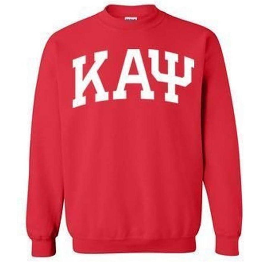imageGreekgear Mens Kappa Alpha Psi Greek Lettered Arch Crewneck Sweatshirt RedRed