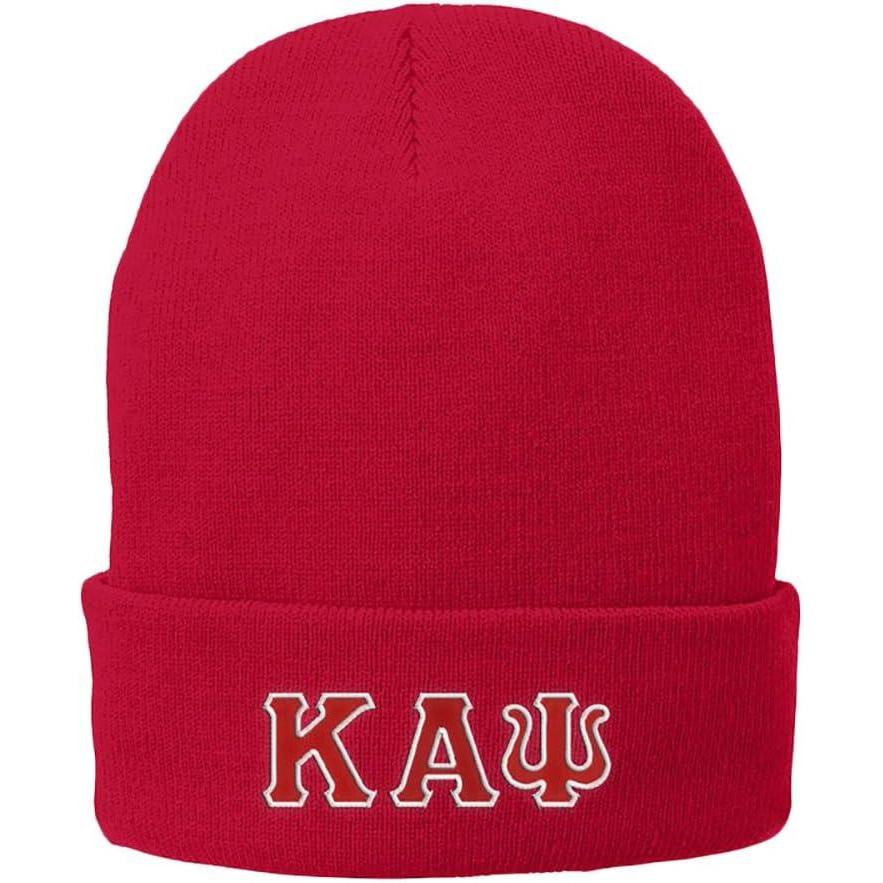 imageKappa Alpha Psi Big Greek Lettered Knit Cap Athletic Red