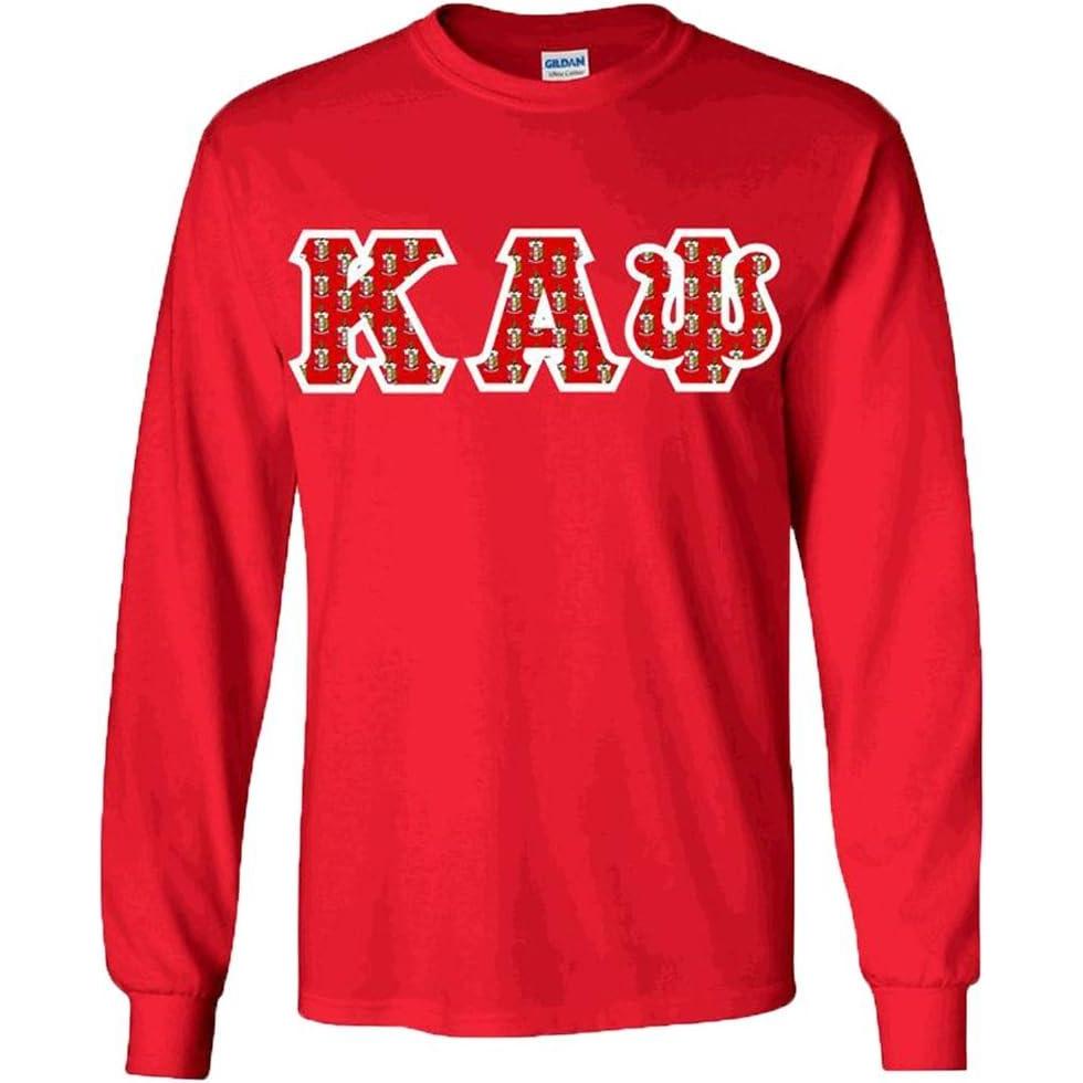 imageKappa Alpha Psi Fraternity Crest Twill Letter Longsleeve TeeRed