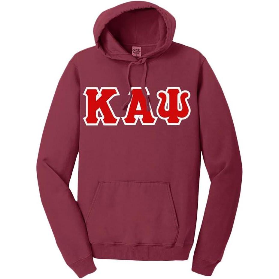 imageKappa Alpha Psi PigmentDyed Lettered Hooded SweatshirtMerlot