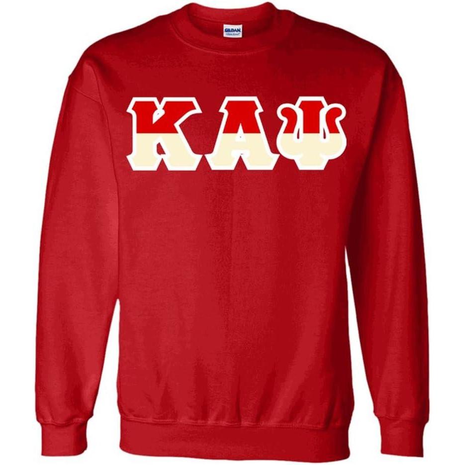 imageKappa Alpha Psi Two Tone Greek Lettered Crewneck SweatshirtRed