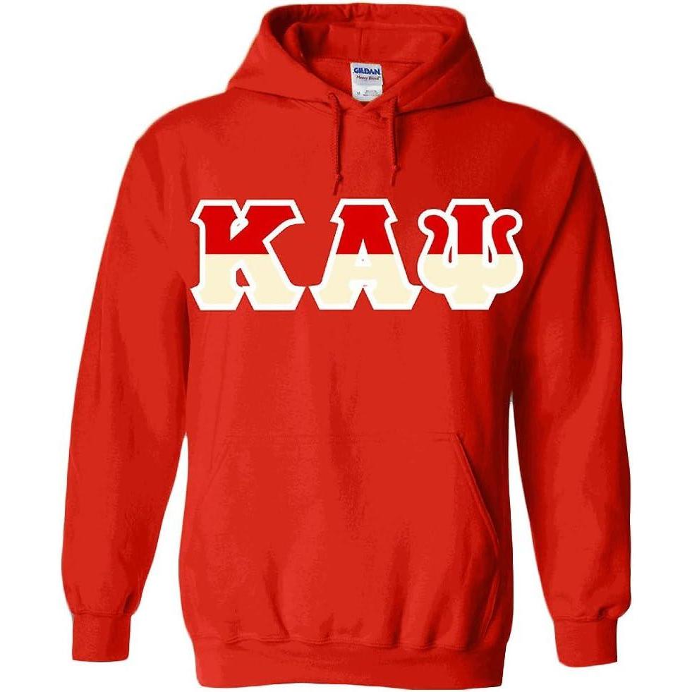 imageKappa Alpha Psi Two Tone Greek Lettered Hooded SweatshirtRed