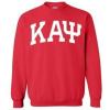 Greekgear Men’s Kappa Alpha Psi Greek Lettered Arch Crewneck Sweatshirt Red(Red)