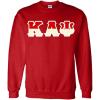 Kappa Alpha Psi Two Tone Greek Lettered Crewneck Sweatshirt(Red)