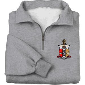 Kappa Alpha Psi Emblem 1/4 Zip Pullover(Light Grey)