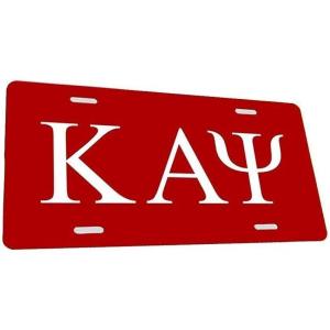 Kappa Alpha Psi Flag License Cover Red w/White Imprint Color